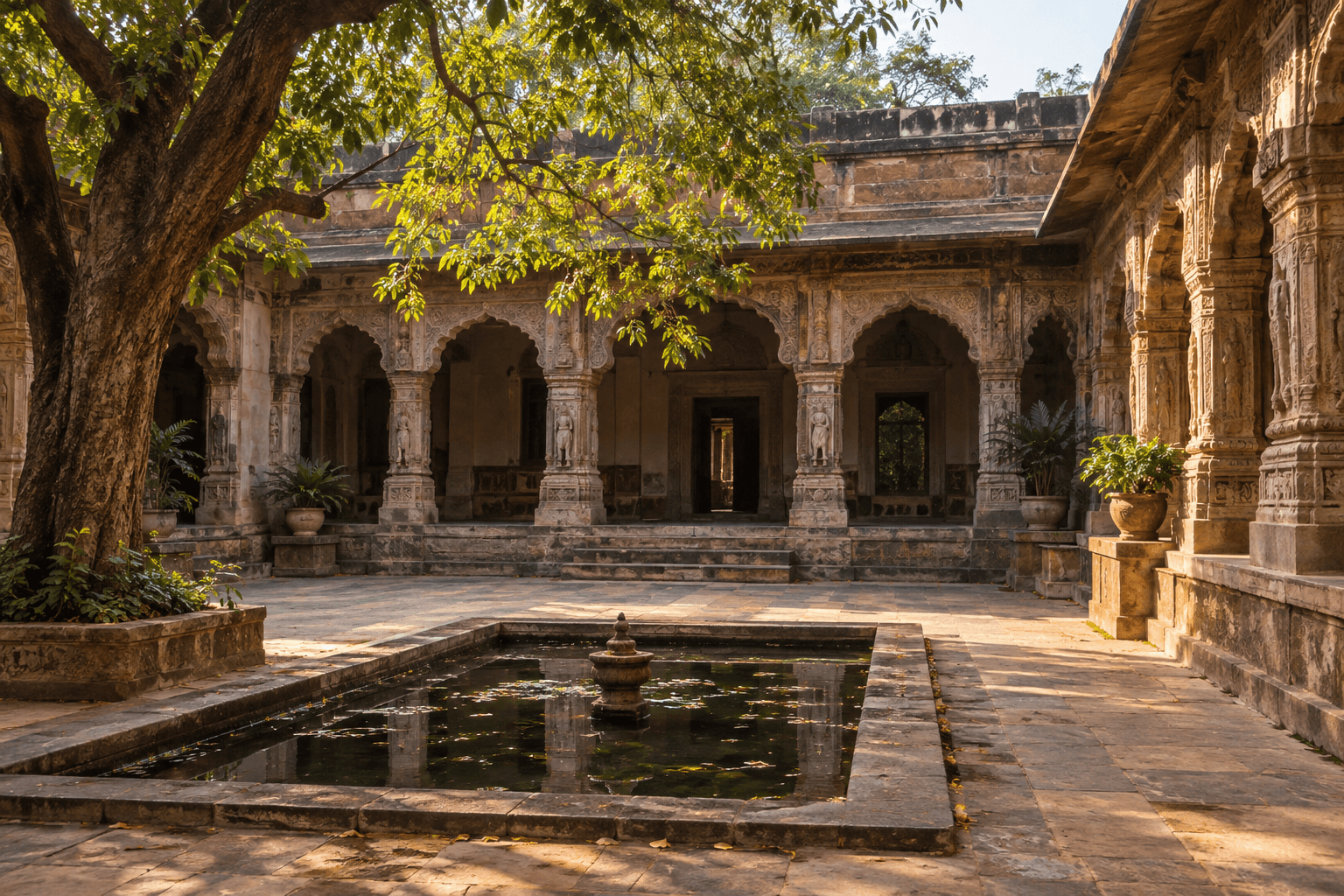 A tranquil heritage courtyard in Baripada, Odisha