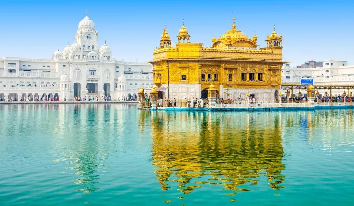 The Golden Temple in Amritsar reflected in the sacred pool